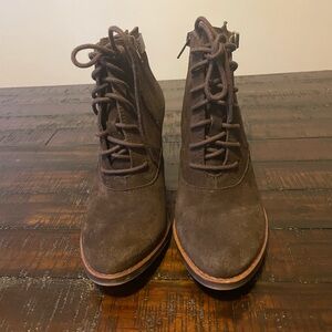Lucky Brand Dark Brown Lace-Up Boots